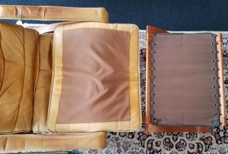 Ingmar Relling Leather Westnofa Folding Lounge Chair Ottoman Mid Century Modern 6
