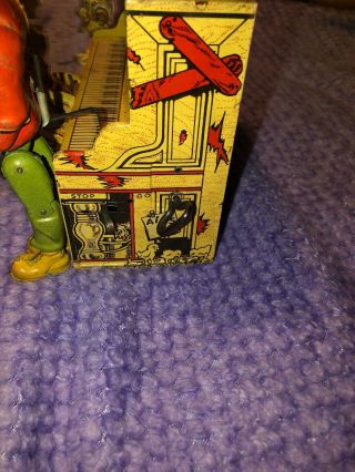 Vintage Unique Art Lil ' Abner & The Dog Patch 4 Man Band Tin Litho Wind Up READ 7