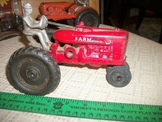 Antique Arcade Cast Iron Farmall Model M Toy Tractor Good Paint