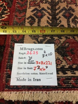 On Great Hand Knotted Persian - Hamadan Area Rug Geometric Carpet 7 ' 2 