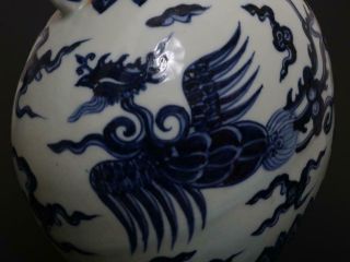 Antique Chinese Porcelain Blue and White Vase Xuande Marked - phoenix 11