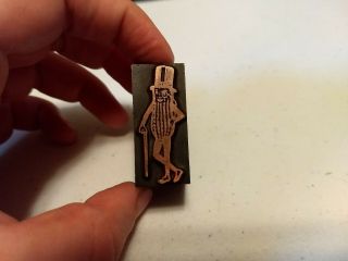 Vintage Letterpress Printing Block Mr Peanut Advertising 3