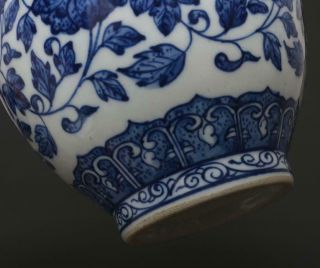 Pair Rare Antique Chinese Porcelain Blue and White Vase Qianlong Marked - flowers 11