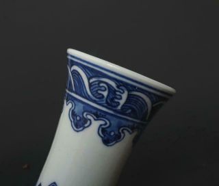 Pair Rare Antique Chinese Porcelain Blue and White Vase Qianlong Marked - flowers 6