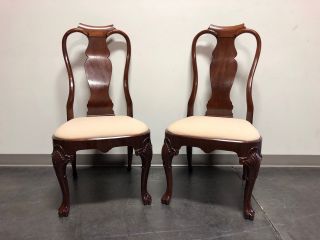 Solid Mahogany Queen Anne Dining Side Chairs - Pair 2