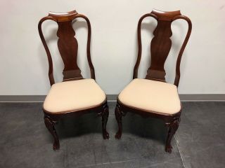 Solid Mahogany Queen Anne Dining Side Chairs - Pair 2 2