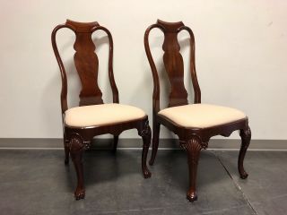 Solid Mahogany Queen Anne Dining Side Chairs - Pair 2 3