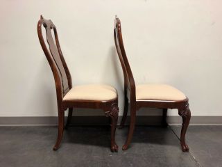 Solid Mahogany Queen Anne Dining Side Chairs - Pair 2 4