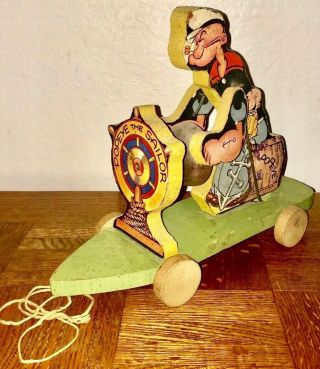 Complete Made 1 Yr 1936 Popeye Sailor Vintage Fisher Price Pull Toy Rare 80,  Yrs
