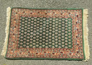 Vtg Area Rug " Saraband Mir " 39 " X 26.  5 " Hand Knotted 100 Wool Carpet R1