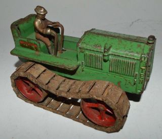 Vintage Arcade Cast Iron 271 Caterpillar Tractor With Treads And Decals 1930