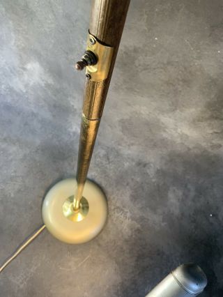 Mid Century Modern Brass Cone Floor Lamp Atomic Vintage RARE MCM Base 12