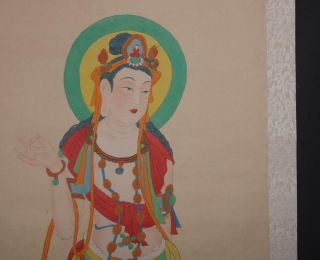 Fine Chinese Hand - painting Painting Scroll Zhangdaqian Marked - Buddha fresco 4