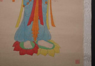Fine Chinese Hand - painting Painting Scroll Zhangdaqian Marked - Buddha fresco 6