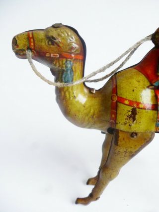 Vintage Tin Litho Wind up Wiseman on a Camel Made in Germany U.  S.  Zone RARE 6