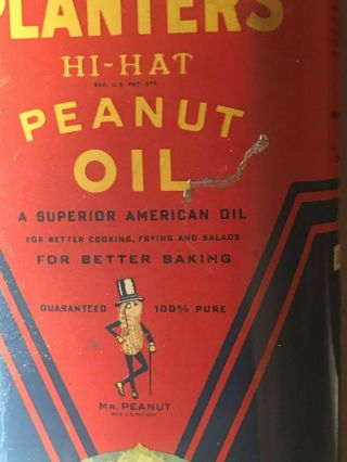 One Pint Planters Hi - Hat Peanut Oil,  Can,  Mr.  Peanut 7