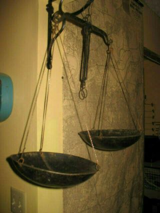 Antique Metal Tin Hanging Balance Scales