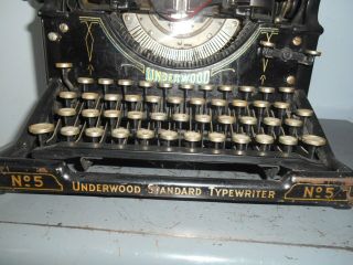 Antique 1920 ' s Underwood Standard Typewriter No.  5 Serial 1299236 4