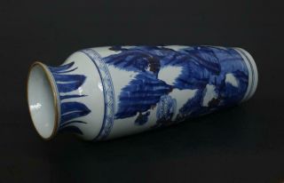 Finely Antique Chinese Porcelain Blue and White Vase With Landscape - 43cm 10