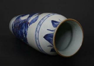 Finely Antique Chinese Porcelain Blue and White Vase With Landscape - 43cm 11