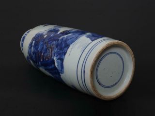 Finely Antique Chinese Porcelain Blue and White Vase With Landscape - 43cm 12