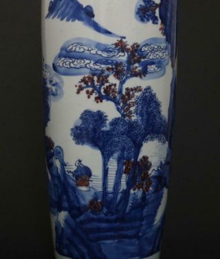 Finely Antique Chinese Porcelain Blue and White Vase With Landscape - 43cm 6