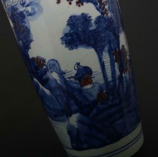 Finely Antique Chinese Porcelain Blue and White Vase With Landscape - 43cm 8