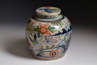 17th / 18th Century Chinese Transitional Period Clobbered Covered Ginger Jar