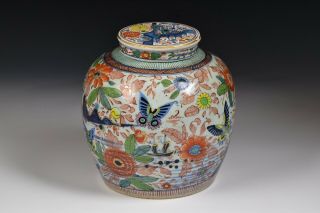 17th / 18th Century Chinese Transitional Period Clobbered Covered Ginger Jar 4