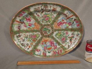Antique Chinese Export Rose Medallion 15 " Platter / Serving Tray