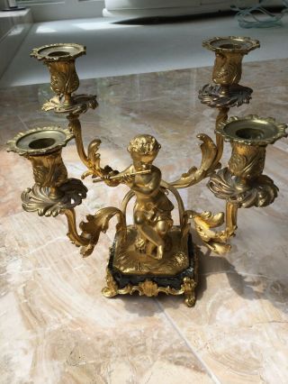 Antique French Gilt Bronze Candelabras 3