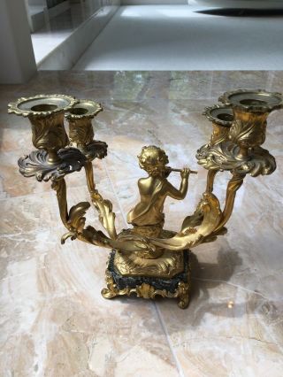 Antique French Gilt Bronze Candelabras 5