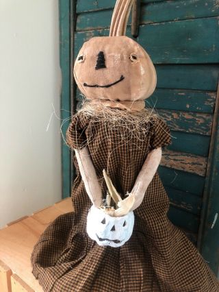 Primitive Halloween Pumpkin Doll Merrit 9