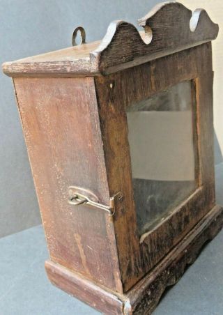 ANTIQUE WOOD CABINET GLASS fit DOOR MINI DISPLAY SHOWCASE old table WATCH BOX 2