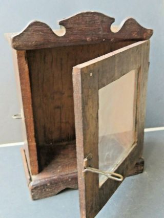 ANTIQUE WOOD CABINET GLASS fit DOOR MINI DISPLAY SHOWCASE old table WATCH BOX 6
