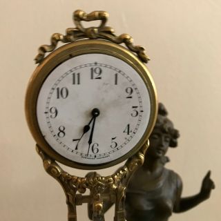 Antique Junghans Swing / Swinging / Swinger Diana Mystery Lady Spelter Clock 2