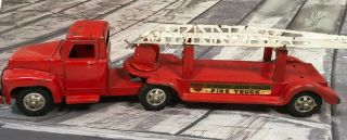 Antique Vintage 1950s Steel Toy Buddy L Red Fire Truck