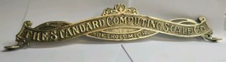 The Standard Computing Scale Co Detroit Mich Double Sided Brass Topper