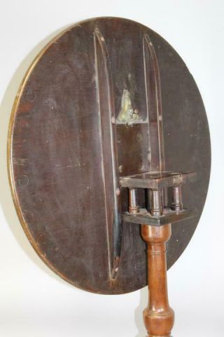 A VERY FINE 18TH C PA QUEEN ANNE MAHOGANY TILT TOP BIRDCAGE CANDLESTAND 3