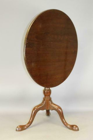 A VERY FINE 18TH C PA QUEEN ANNE MAHOGANY TILT TOP BIRDCAGE CANDLESTAND 4