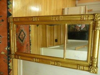 Antique Empire American Federal Mirror Gilt Wood 49 " X 25 1/2 " Isaac Platt Ny
