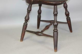 GREAT 18TH C CONNECTICUT TRACY SCHOOL WINDSOR BRACE BACK CHAIR IN OLD RED PAINT 6