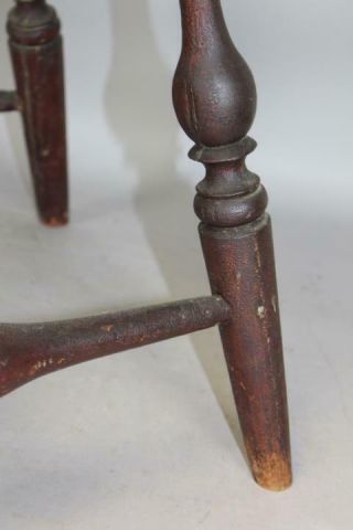 GREAT 18TH C CONNECTICUT TRACY SCHOOL WINDSOR BRACE BACK CHAIR IN OLD RED PAINT 9