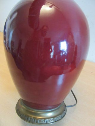 Vintage / Antique Chinese Ox Blood pottery Jar table lamp 32 