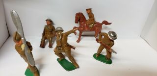 Vintage Barclay,  Manoil,  Lead Figures Soldiers 5 Figures