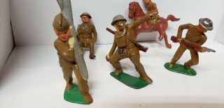 VINTAGE BARCLAY,  MANOIL,  LEAD FIGURES SOLDIERS 5 figures 2