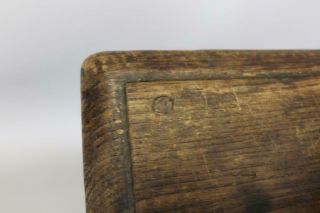 VERY RARE 17TH C PILGRIM JOINT STOOL IN OAK CARVED APRONS OLD SURFACE 10