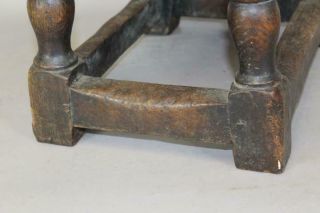 VERY RARE 17TH C PILGRIM JOINT STOOL IN OAK CARVED APRONS OLD SURFACE 4