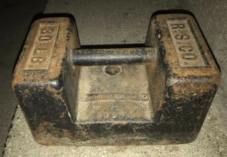 R.  S Co Richardson Scale 30 LB weight Door Stop Antique Vintage Strong Man 3