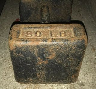 R.  S Co Richardson Scale 30 LB weight Door Stop Antique Vintage Strong Man 7